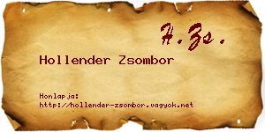 Hollender Zsombor névjegykártya